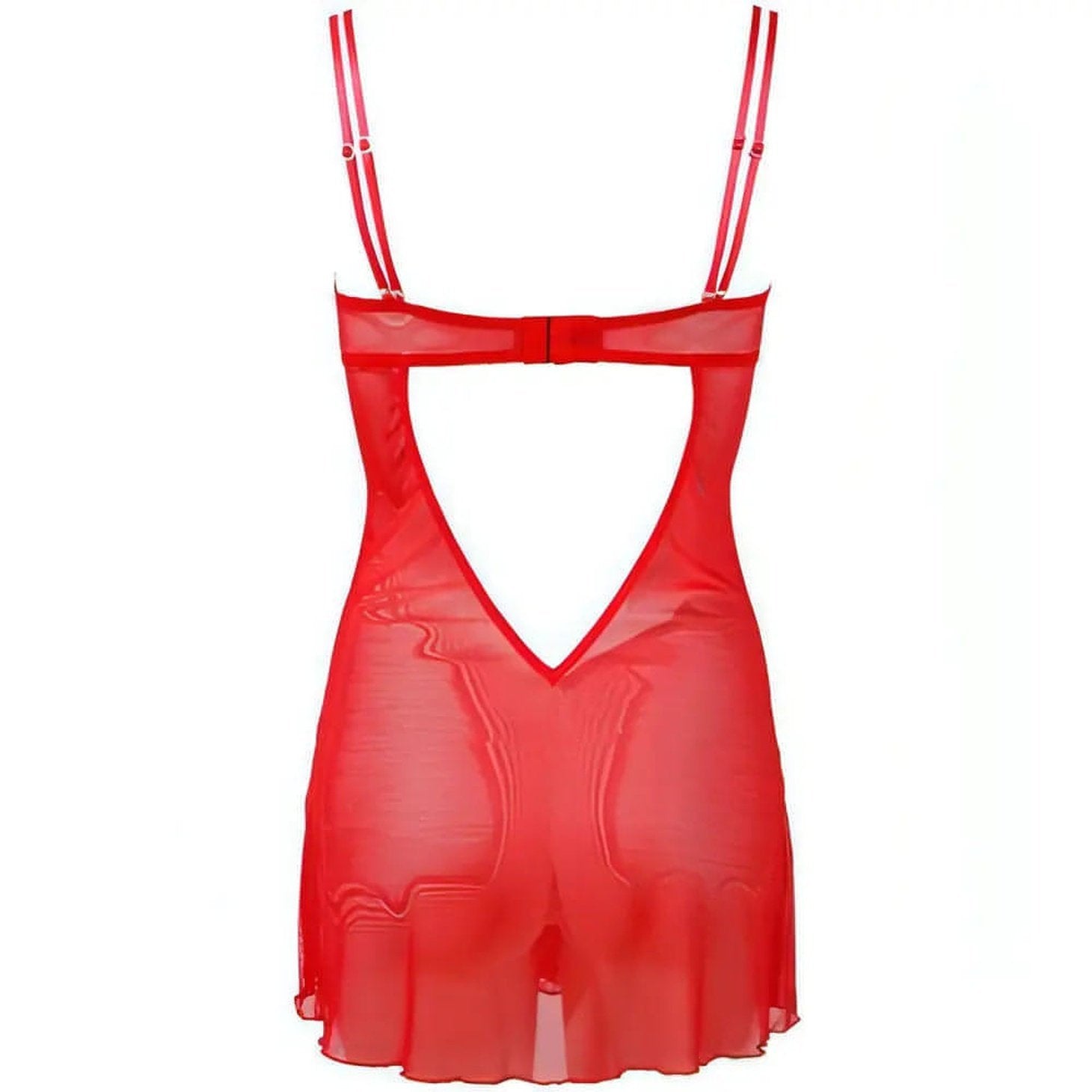 Babydoll rosso con coppe seno sganciabili - 75B/S