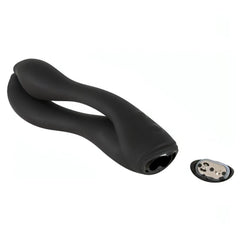 Black Leaf Dual Stimulation Vibrator - Doppio Motore da 7 diversi programmi di vibrazione, Silicone Medicale, Soft Touch & Flexi