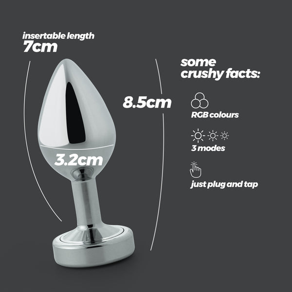 Plug anale Borealis Crushious: metallo con base luminosa LED, foto 10