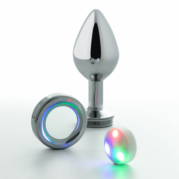 Plug anale Borealis Crushious: metallo con base luminosa LED, foto 7