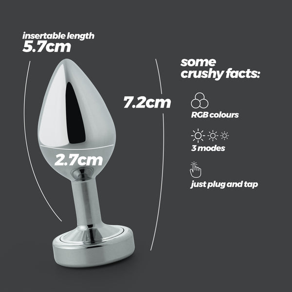 Plug anale Borealis Crushious: metallo con base luminosa LED, foto 9