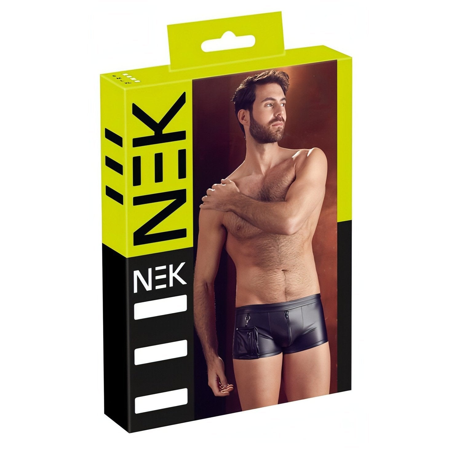 Boxer nero opaco con tasche e zip - Taglia L