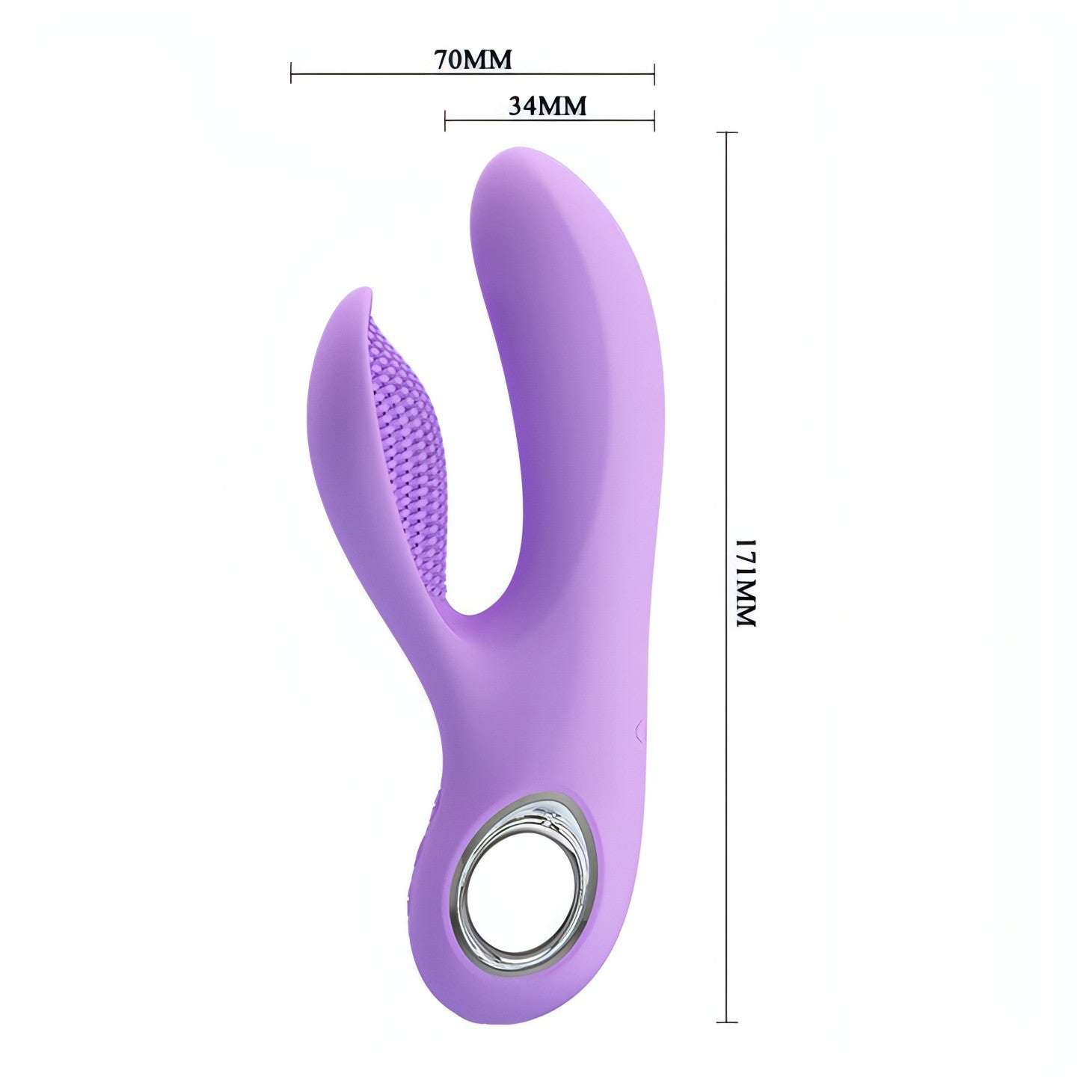 Canrol Vibratore Rabbit in Silicone con 7 diverse modalità di vibrazione - Anallergico, Ricaricabile, Lilla