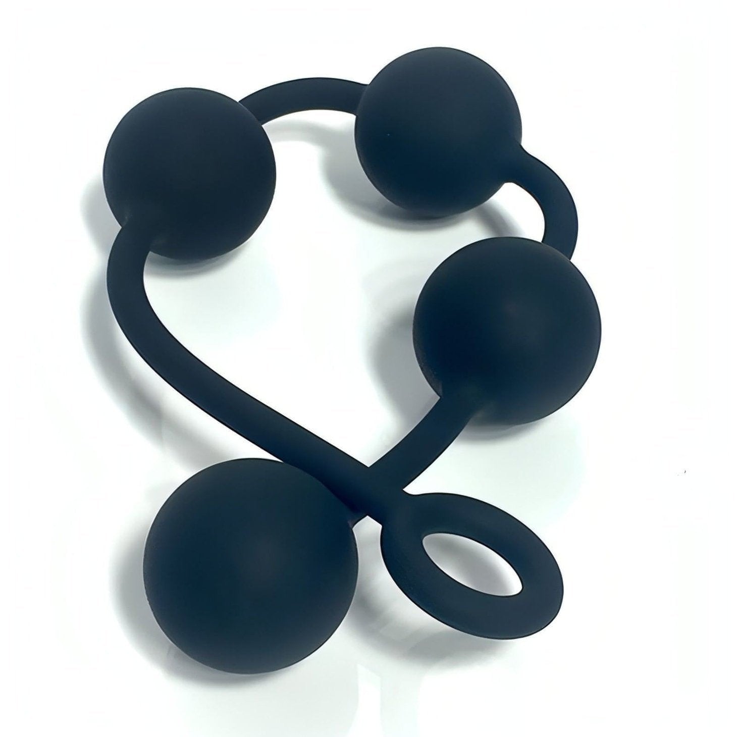 Catena Anale lunga 40 cm, 4 cm, in 100% silicone liscio, anallergico, duro, impermeabile e resistente Ass Ballz - M - Black