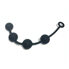 Catena Anale lunga 40 cm, 4 cm, in 100% silicone liscio, anallergico, duro, impermeabile e resistente Ass Ballz - M - Black