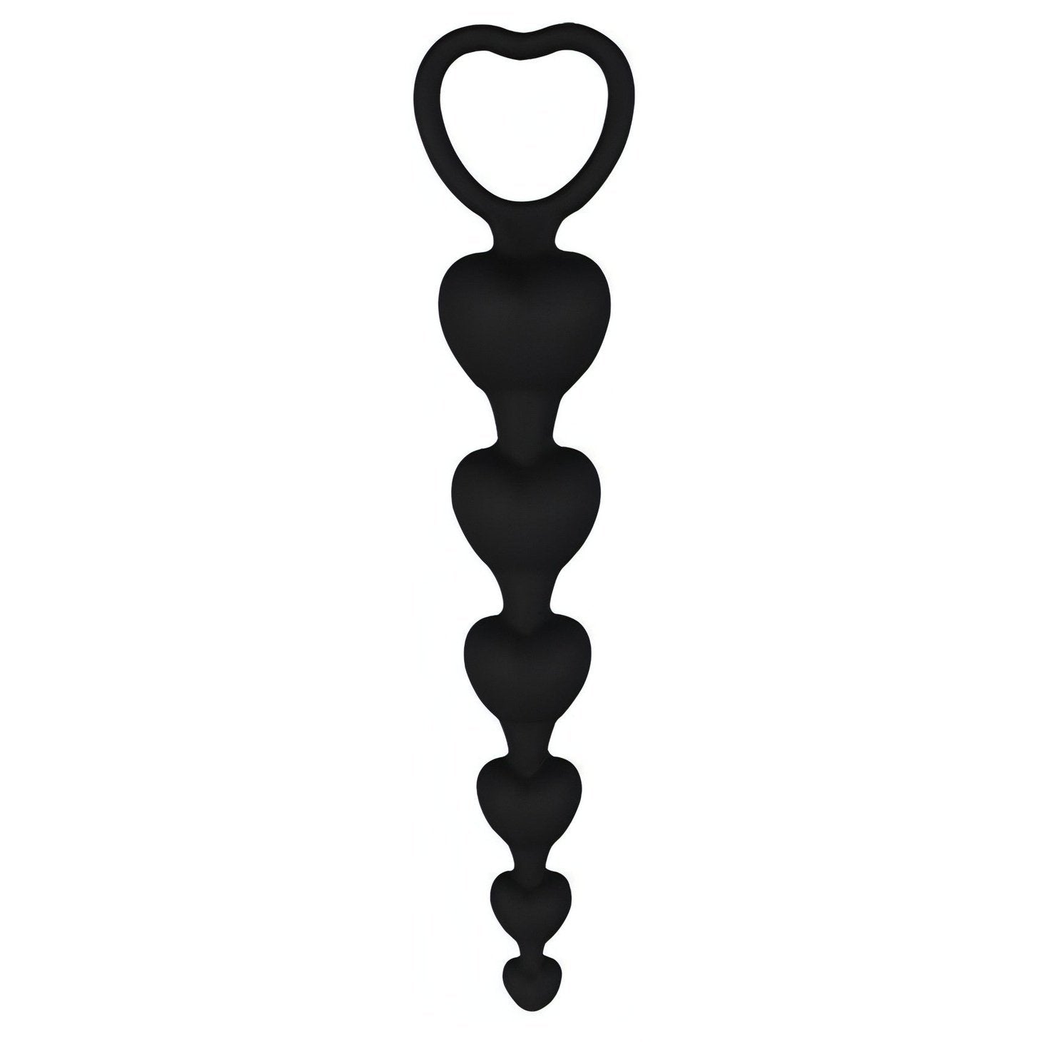 Catena di 6 perline anali in silicone - 15 cm, Nero