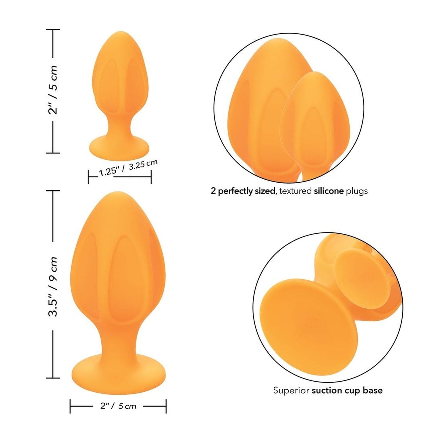 Cheeky ButtPlug Set - Silicone Medicale, Arancione