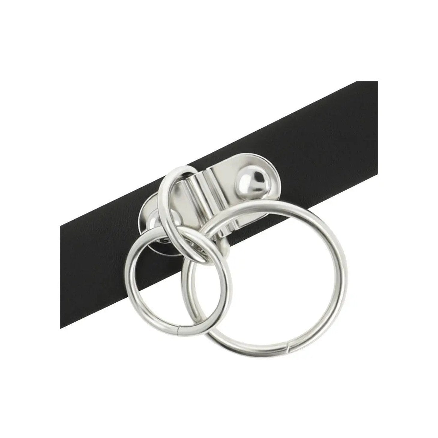 Choker in Pelle Vegana "Double Ring"