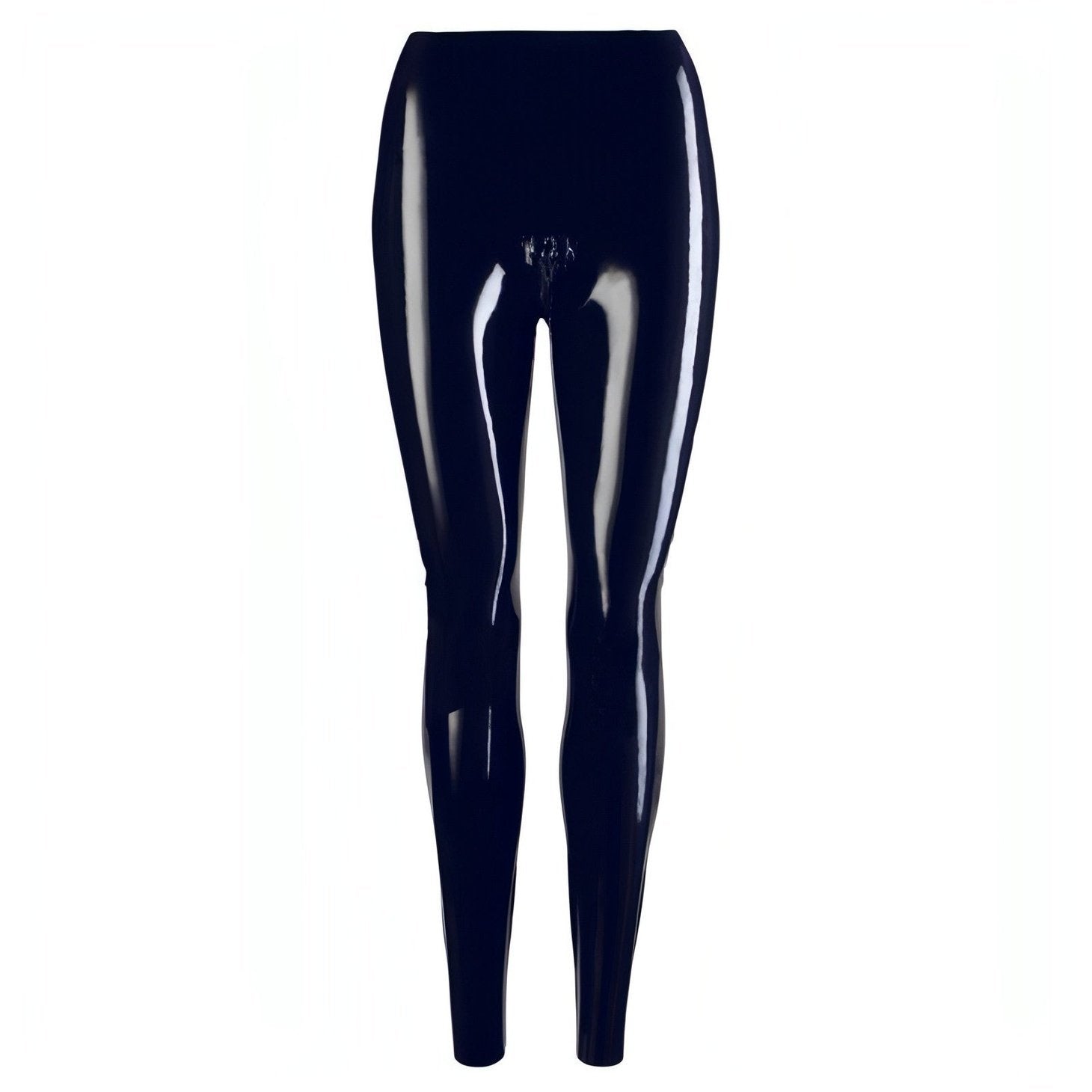 Collant nero lucido in Latex con zip per apertura inguinale - M