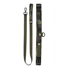 Collar With Leash - Army Theme - Green