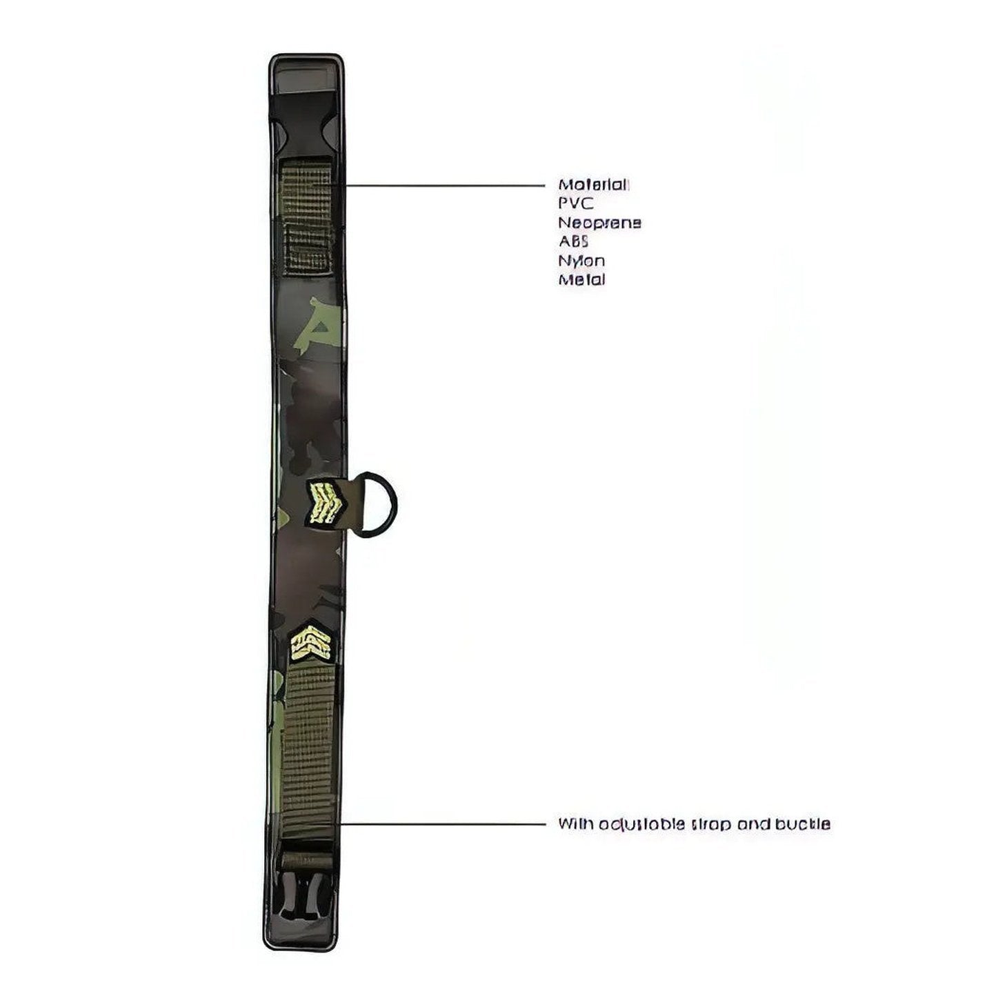 Collar With Leash - Army Theme - Green