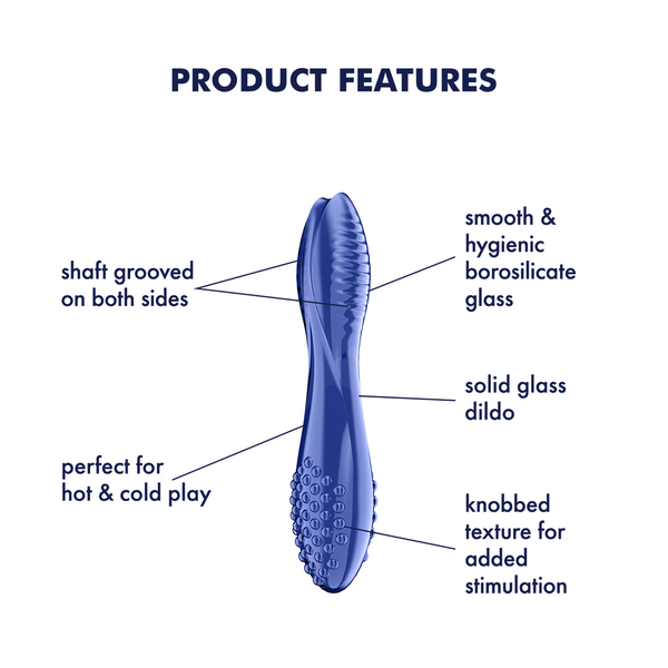 Satisfyer Dazzling Crystal 2 azzurro: dildo in vetro