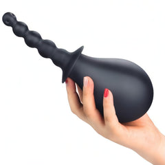 Deluxe Douche - Doccetta intima con palline anali in silicone - Nero