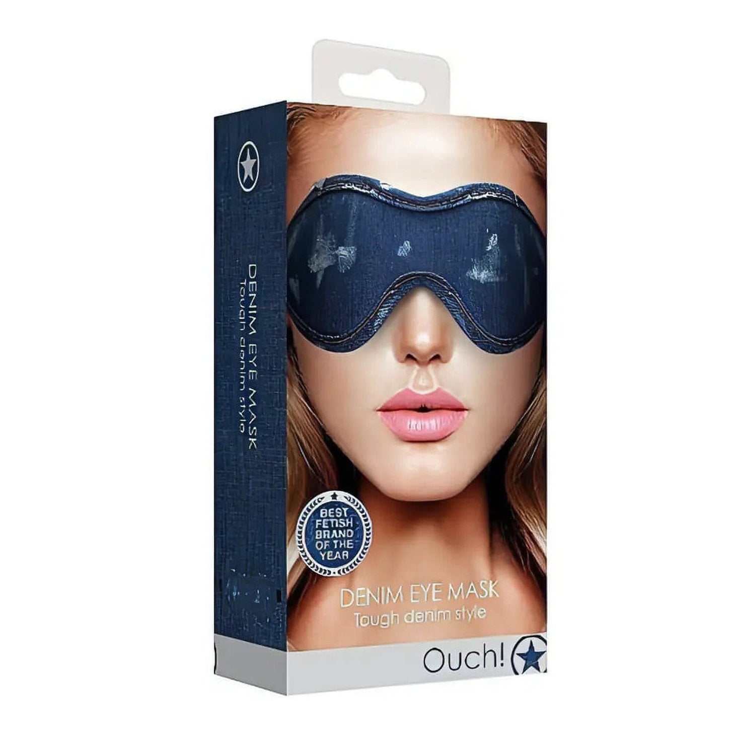 Denim Eye Mask - Roughend Denim Style - Blue