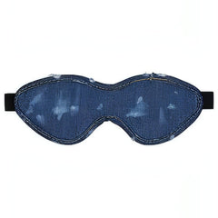 Denim Eye Mask - Roughend Denim Style - Blue