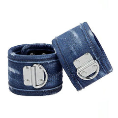 Denim Handcuffs - Roughend Denim Style - Blue