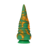 Dildo silicone verde e arancioni Mad Medusa base piatta punta affilata