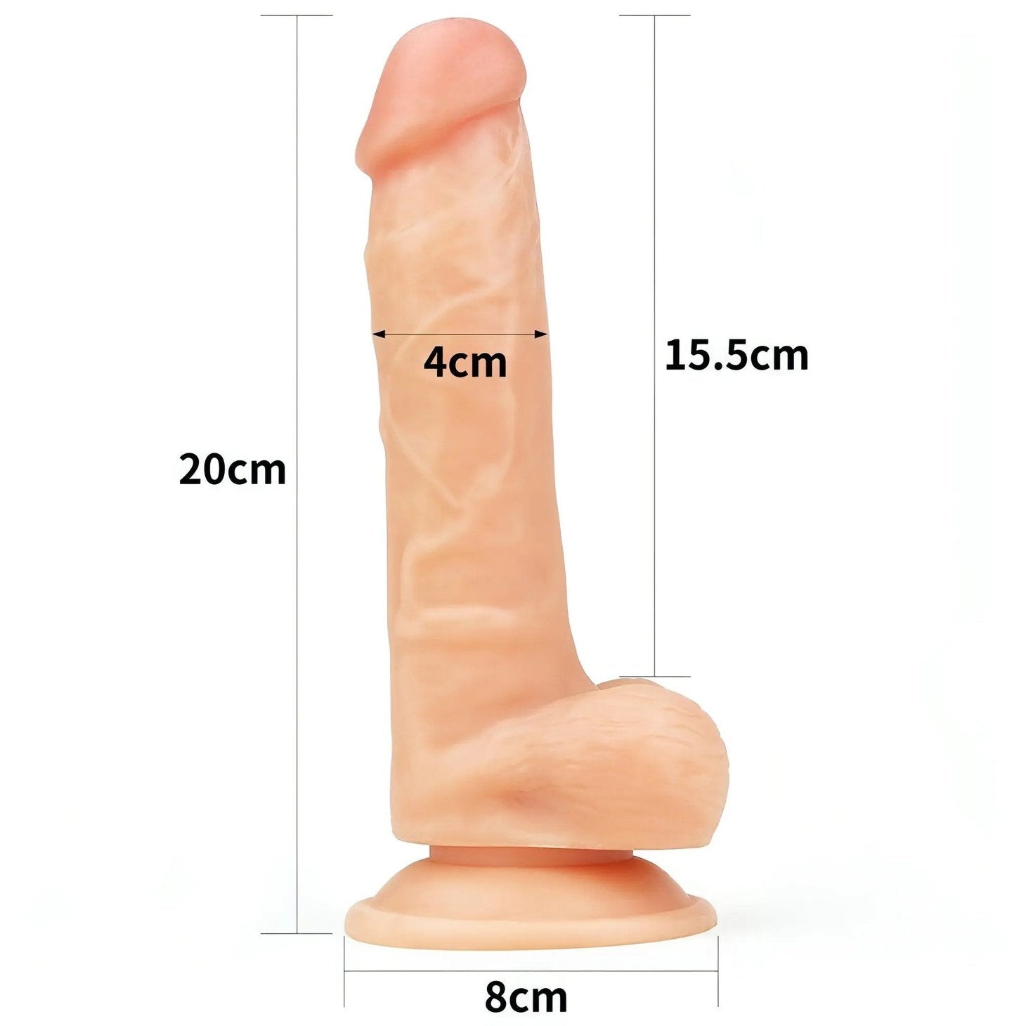 Fallo Realistico 15.5 cm con Ventosa 100% Ultra Soft - Rosa Carne