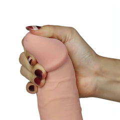 Fallo Realistico 20 cm Extra morbido con testicoli e ventosa - 8.8'', Rosa Carne