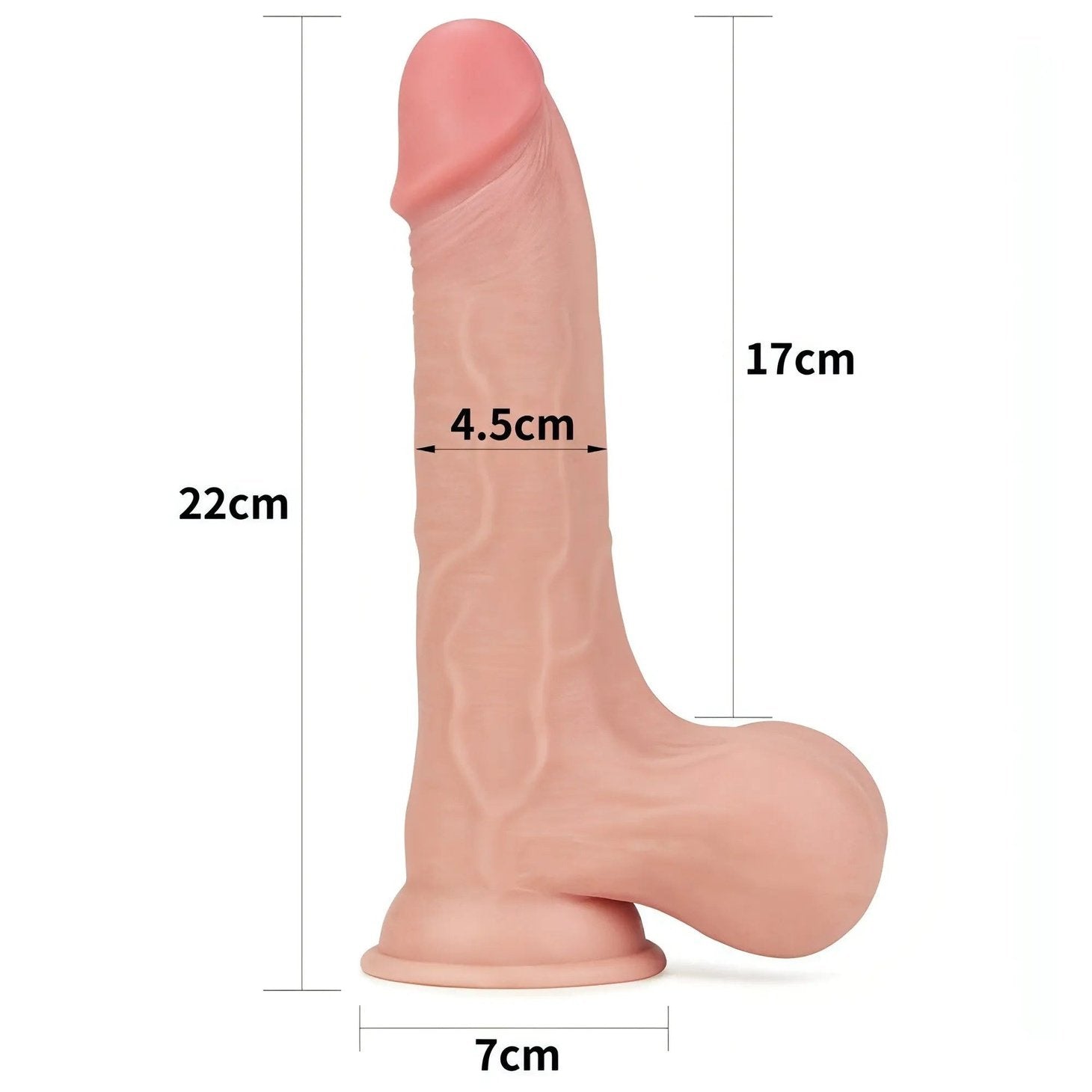 Fallo realistico con pelle scorrevole come un membro vero - 8.5", Rosa Carne