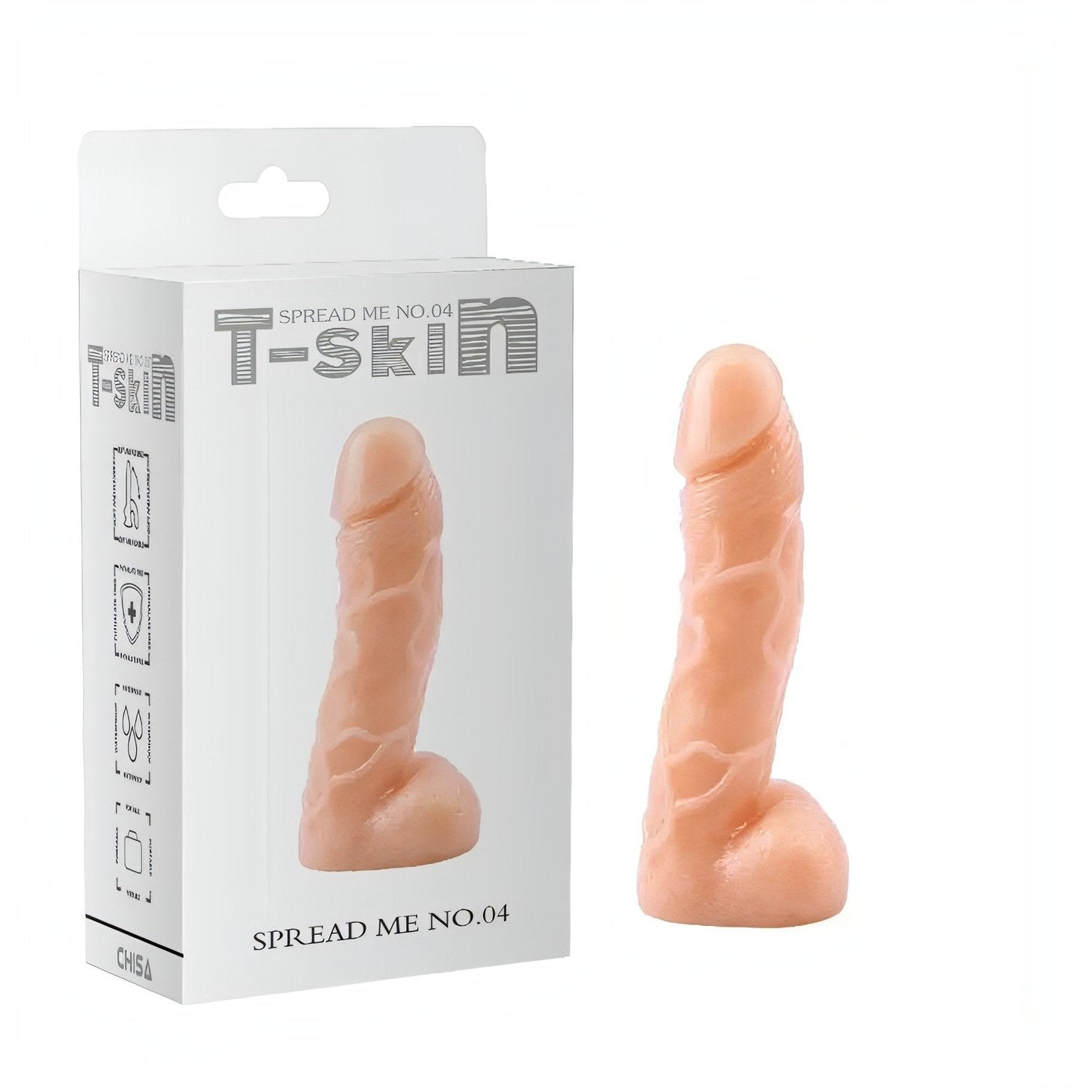 Fallo realistico con testicoli in T-Skin - Rosa carne