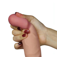 Fallo Realistico 22 cm con Ventosa 100% Ultra Soft, Vibrazione comandata con telecomando - Rosa Carne