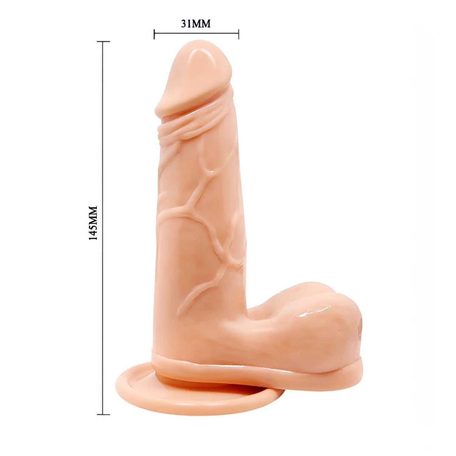 Fallo realistico vibrante e rotante con ventosa 14.5 cm - Multispeed, Rosa Carne