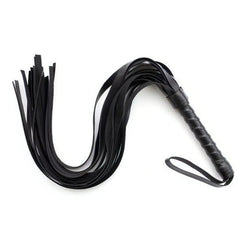 Frusta in ecopelle a frange spesse squash whip black