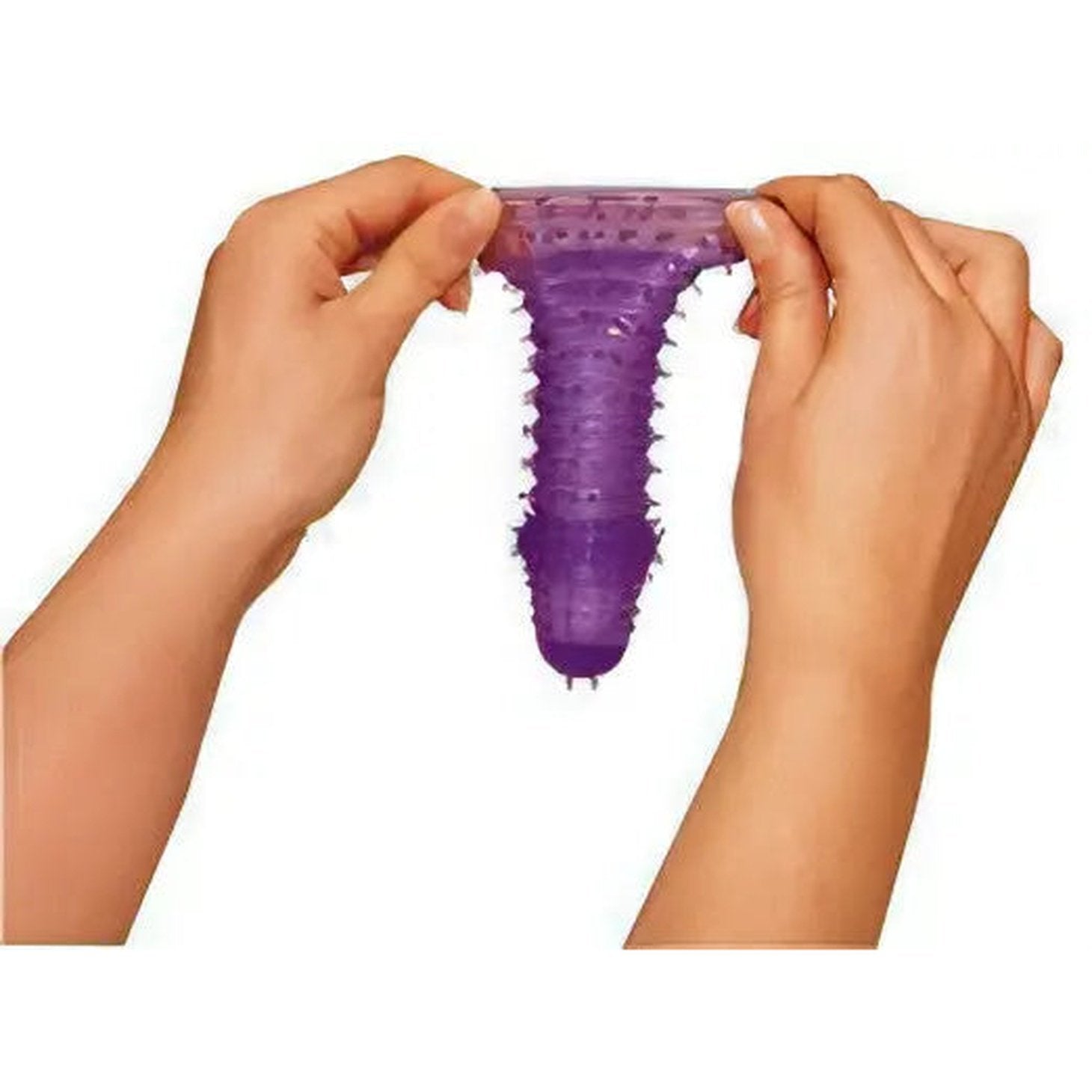 Guaina fallica con rilievi e nervature stimolanti - Silicone, Viola