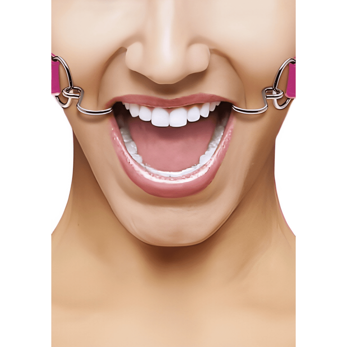 Hook Gag with leather straps - Pink