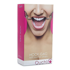 Hook Gag with leather straps - Pink