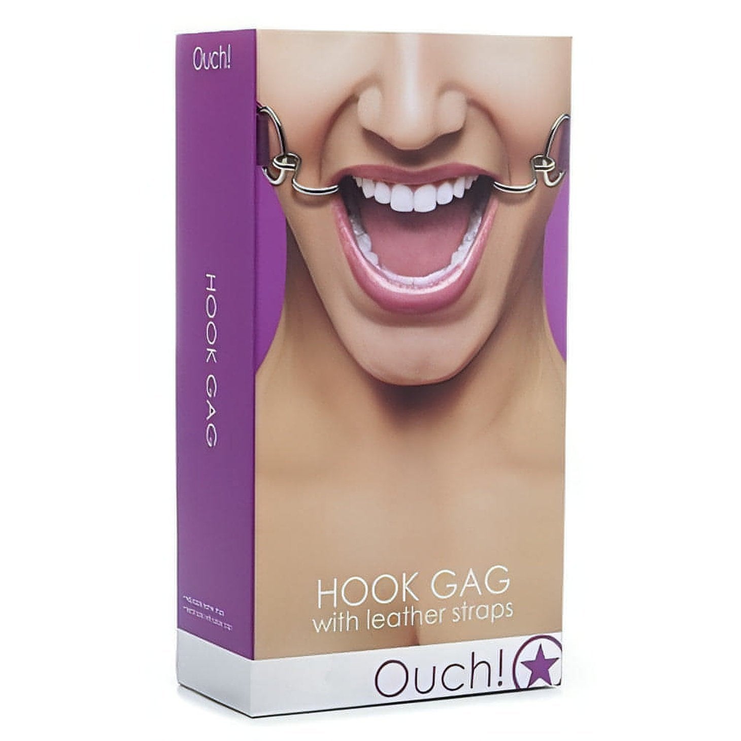 Hook Gag with leather straps - Purple