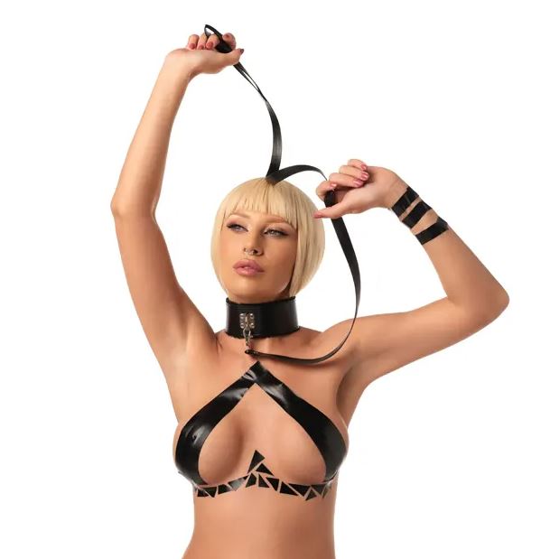 Collare BDSM con Guinzaglio Fantasy Fetish