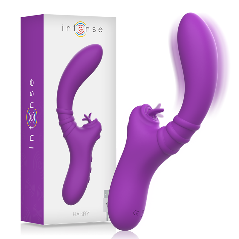 Vibratore Intense™ Harry Rabbit Ricurvo con Lingua