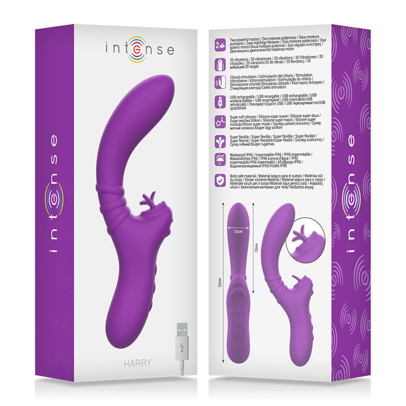 Vibratore Intense™ Harry Rabbit Ricurvo con Lingua