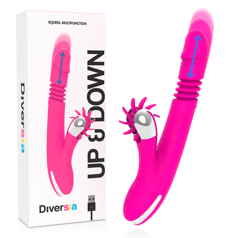 Bunny Funny Up & Down - Vibratore con funzione sali e scendi e con stimolatore clitorideo sesso orale