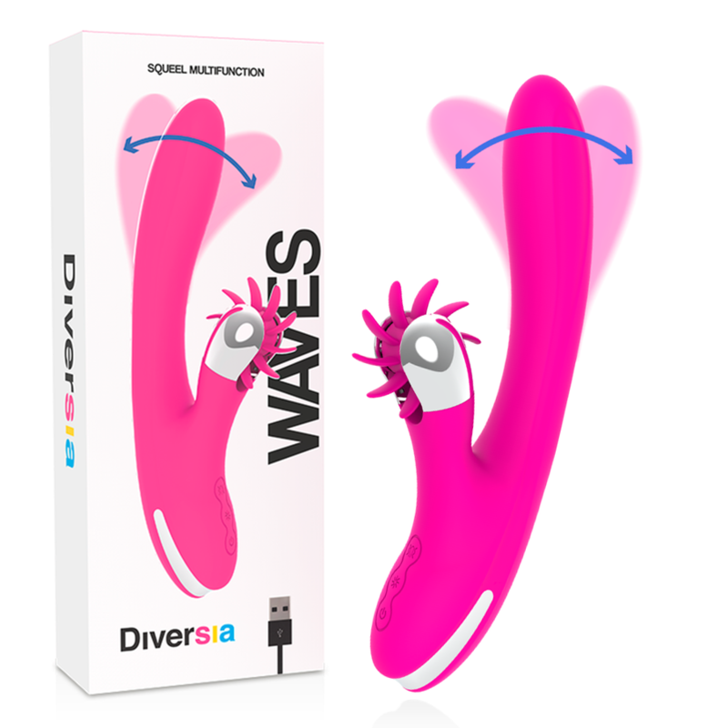 Bunny Funny Wave - Vibratore con funzione di tickling come un dito e simulazione di sesso orale