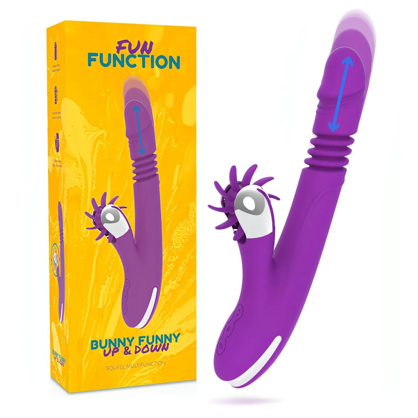 Bunny Funny Up & Down - Vibratore con funzione sali e scendi e con stimolatore clitorideo sesso orale