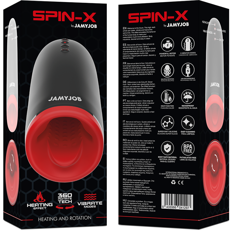 Spin-X Masturbatore Riscaldante, Vibrante e Roteante