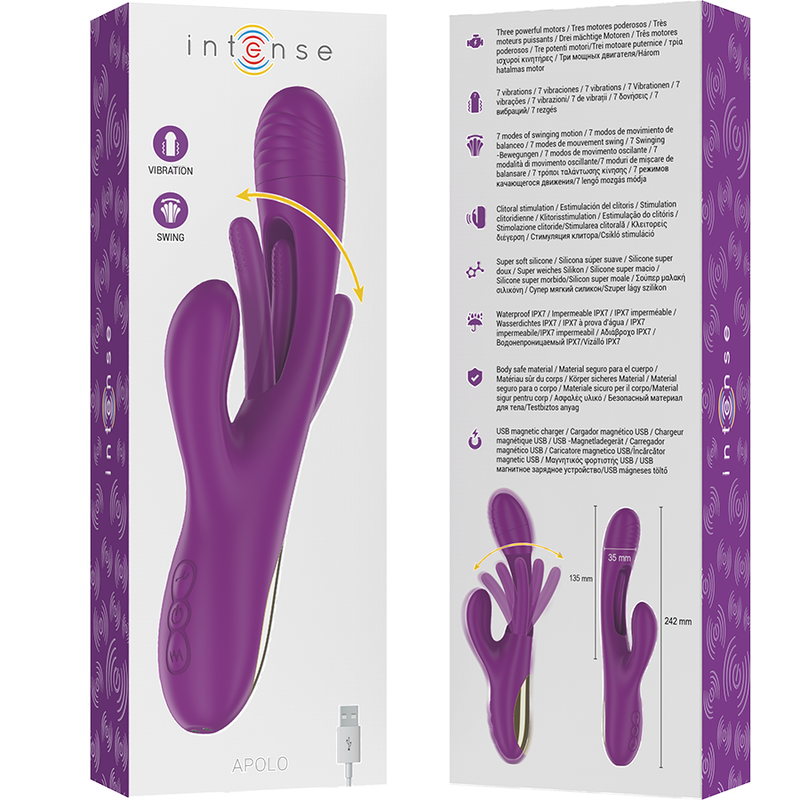 Apollo Vibratore Rabbit 3 in 1 con Lingua Ultra Potente