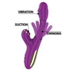 Ateneo Vibratore Rabbit Succhiaclitoride 3 in 1 - Silicone