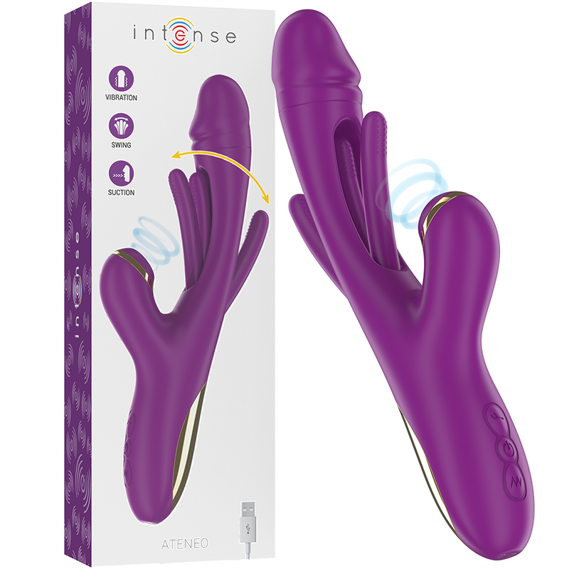 Ateneo Vibratore Rabbit Succhiaclitoride 3 in 1 - Silicone