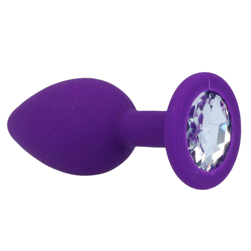 Plug Anale in Silicone con swarovsky trasparente - Viola