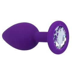 Plug Anale in Silicone con swarovsky trasparente - Viola