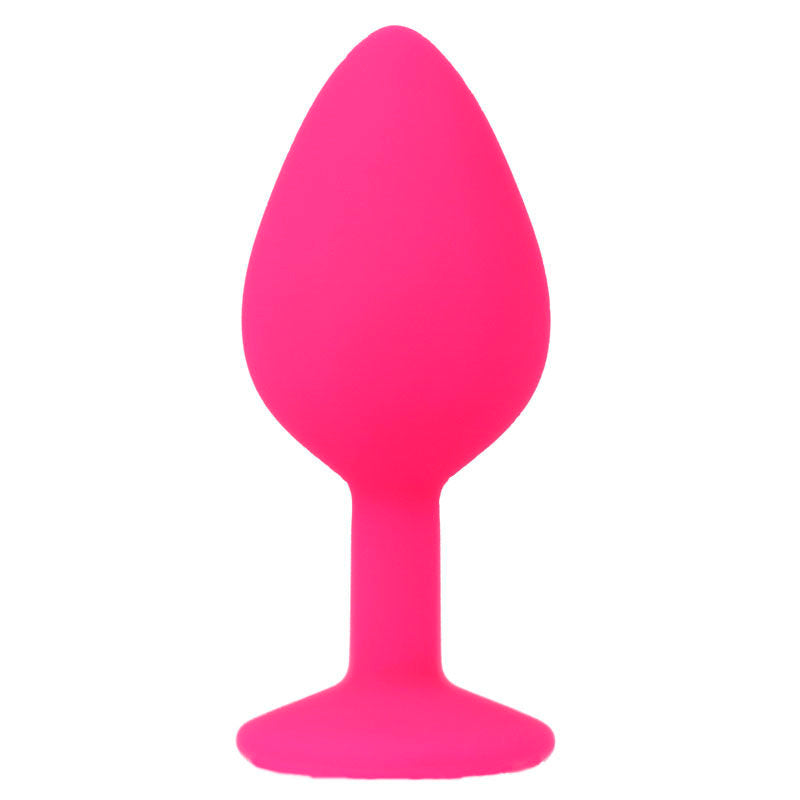 Plug Anale in Silicone con swarovsky trasparente - Rosa