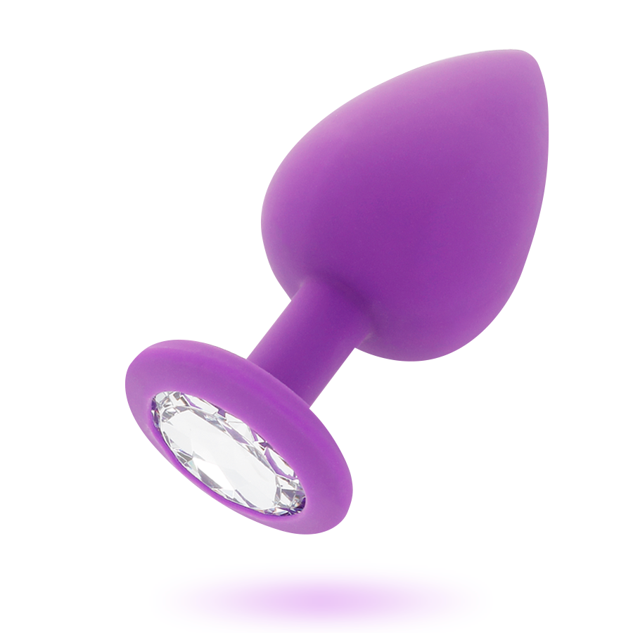 Plug Anale in Silicone con swarovsky trasparente - Viola