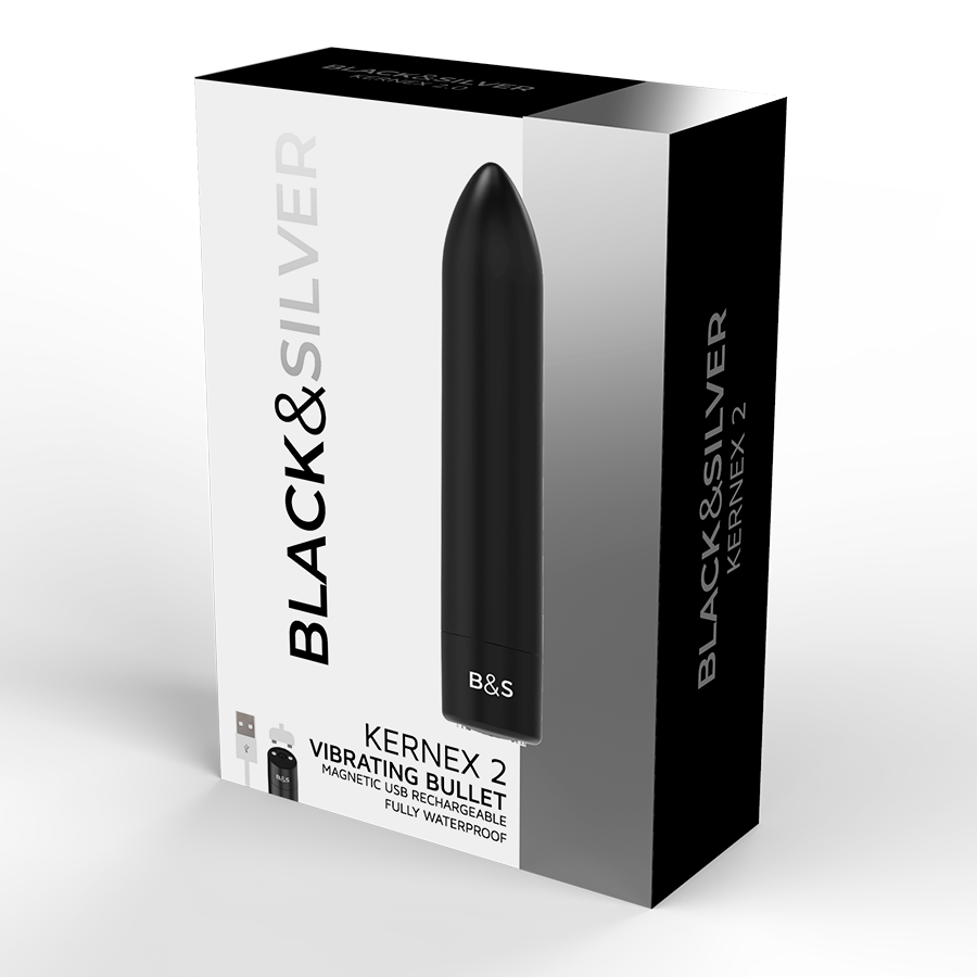 Kernex 2 - Bullet in silicone con 10 diversi programmi di vibrazione - Nero, Ricaricabile