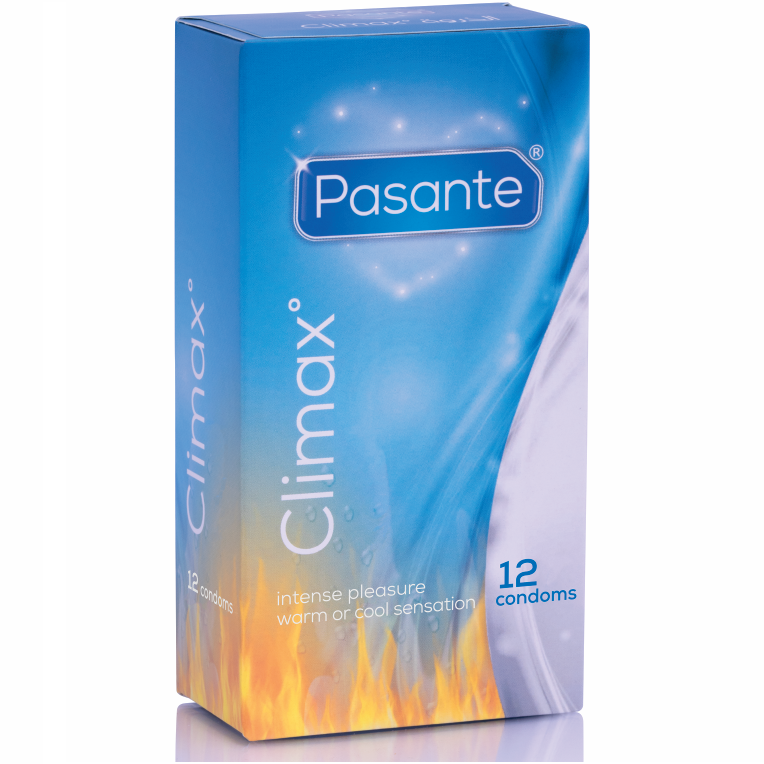 Pasante Climax 12 Pezzi Profilattici stimolanti effetto freddo e caldo