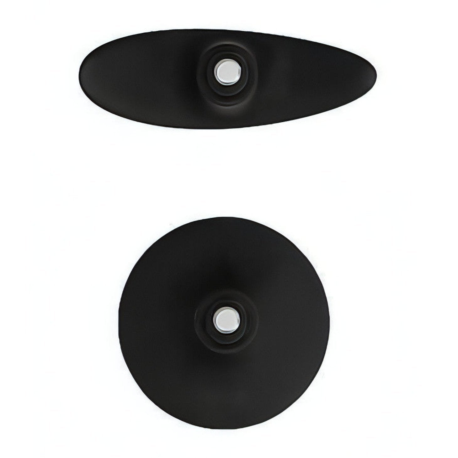 Interchangeable Butt Plug Set - Rounded Large - Black