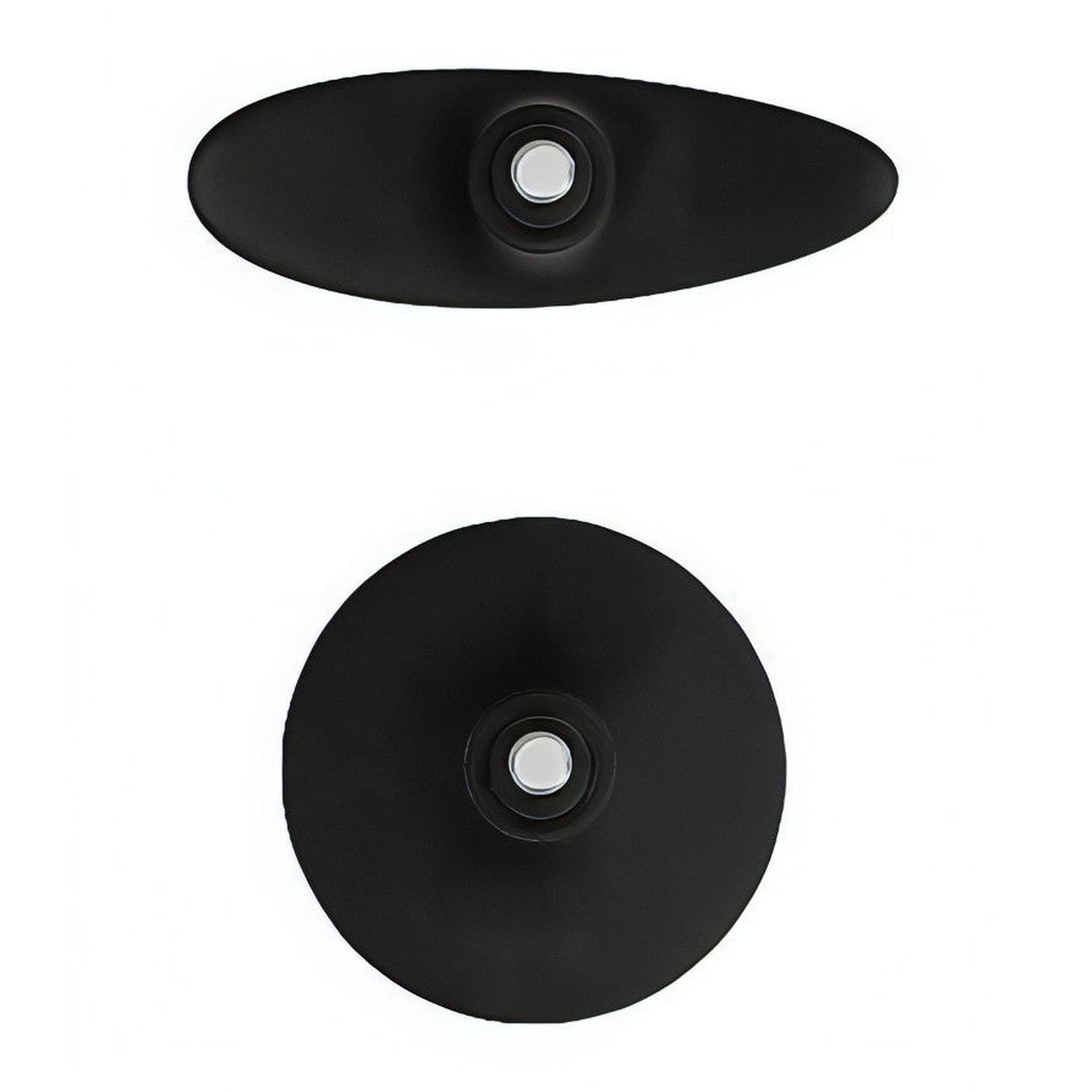 Interchangeable Butt Plug Set - Rounded Medium - Black